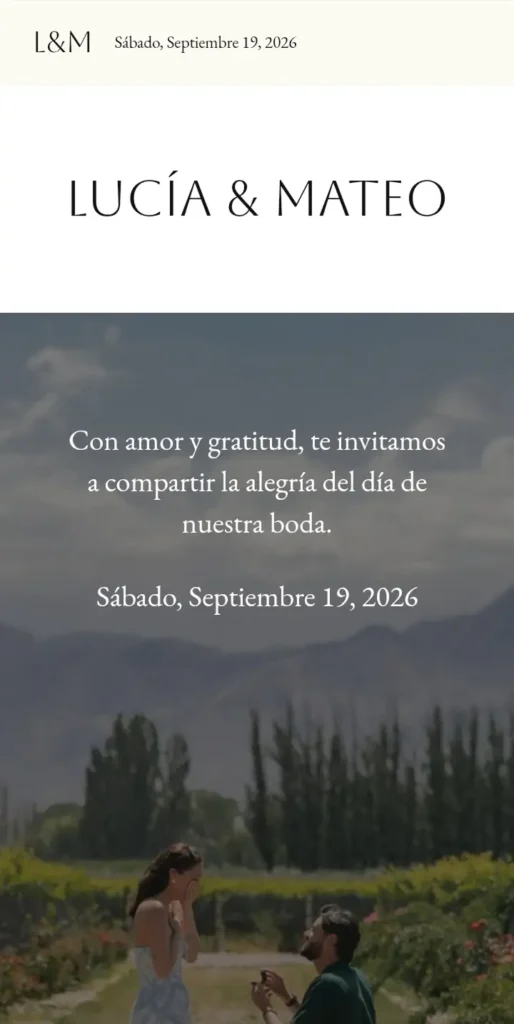 Diseño y Creación de Invitación Web
